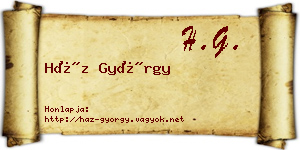 Ház György névjegykártya